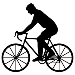 Obraz premium Silhouette of Man biking