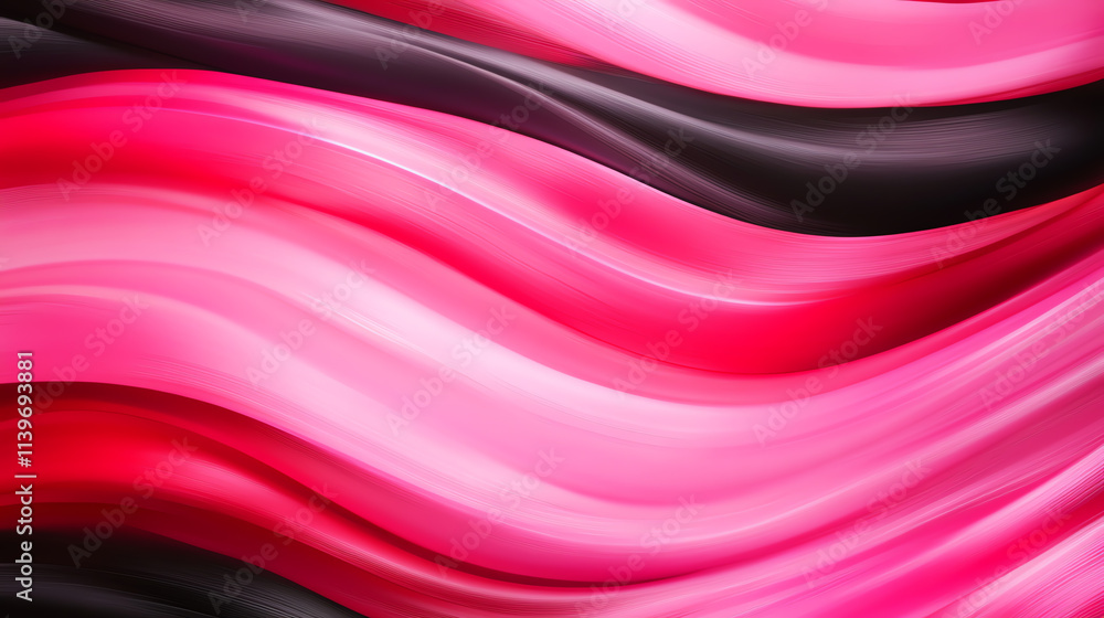 Aufkleber wavy pattern of vibrant pink and black colors creating a dynamic abstract background.