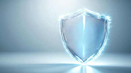 Shiny digital shield symbolizing protection and security in a modern context.