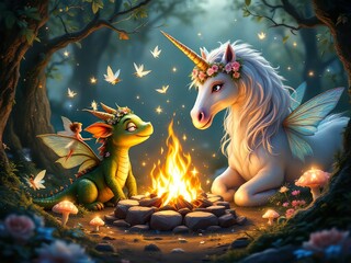 Magical Forest of Fairies and Mythical Creatures