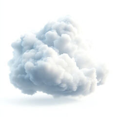A soft, fluffy cloud floating gently in a bright, clear sky.
