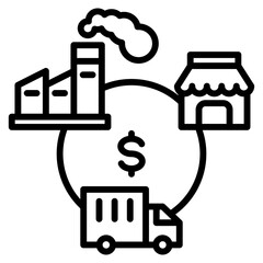 supply chain single icon