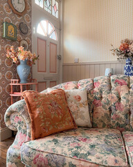 A Spacious, Well-Designed Living Room Interior Featuring Modern Furniture, Cozy Decor Elements, Elegant Lighting Fixtures, Natural Wooden Accents, Comfortable Seating Arrangements, Artistic Wall Art, 