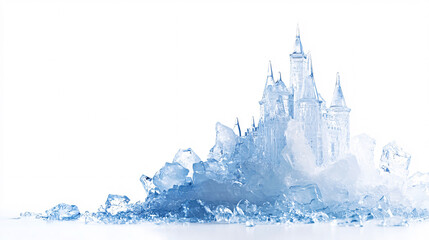 blue ice castle frozen winter wonderland fantasy concept
