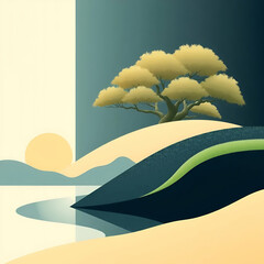 landscape with sea and sky