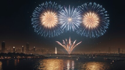 fireworks over the river