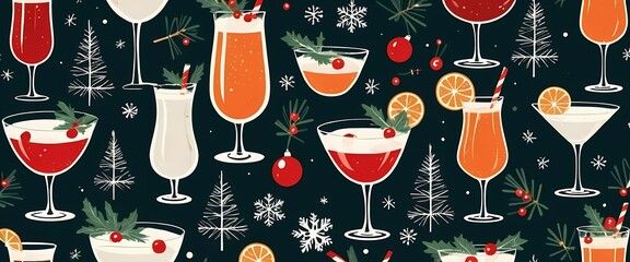 Classic mid-century Christmas cocktails for seasonal themes
