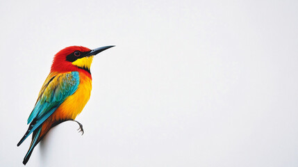 Obraz premium colorful bird perched on white background south asian nature wildlife exotic isolated close up photography
