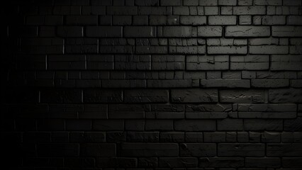 Black brick wall as background or wallpaper or texture Generative AI