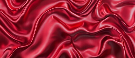 Obraz premium Luxurious Red Silk Draped Fabric Texture