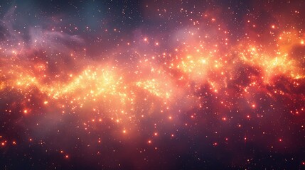 Naklejka premium A vibrant cosmic scene filled with stars and nebulae, illustrating the beauty of space.