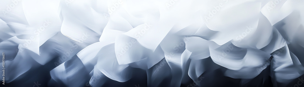 Poster abstract gradient texture with soft waves in shades of white and gray.