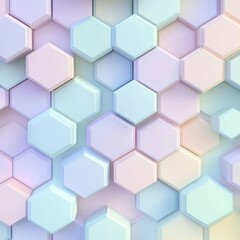 3D abstract pastel-colored hexagon pattern