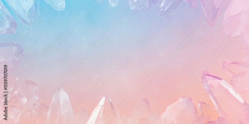 Aufkleber Contrasting banner design featuring quartz crystals with empty space for creative use in artwork or advertising