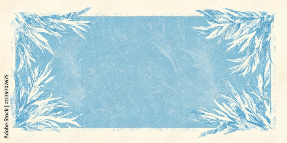 Poster Frosted banner design with empty contrast space for custom messages and decorative use