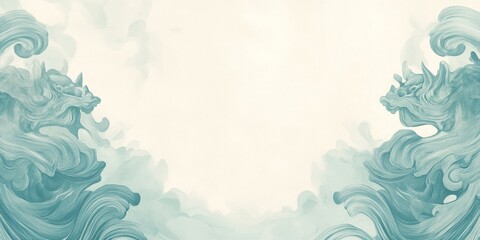 Banner featuring jade carvings with contrasting empty space for design or text
