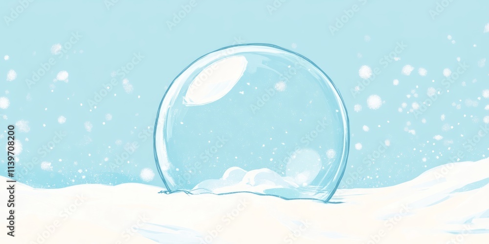 Aufkleber creative banner design featuring snow globes and empty space for text or images