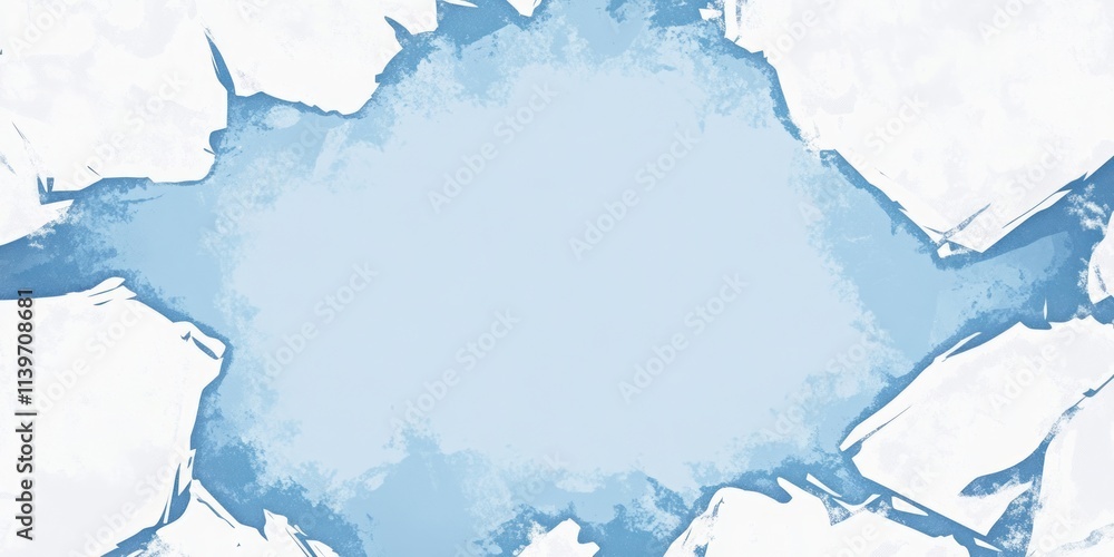Poster frosted banner design featuring contrast space for creative content and frosty edges perfect for win