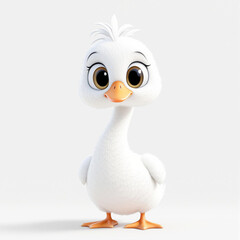 3D Swan isolated on a white background