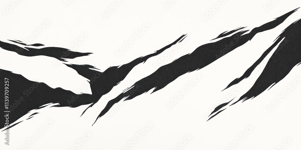 Aufkleber Creative banner design featuring dynamic stencil cutouts and contrasting empty space for artistic expression