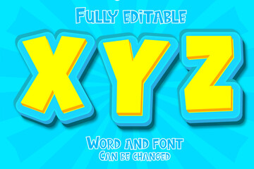 XYZ alphabet 3d editable text effect 