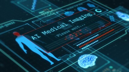 AI in medicine and healthcare, medical diagnosis, artificial intelligence in medical imaging, remote patient monitoring, telehealth, futuristic interface, technology innovation (3d render) - Powered by Adobe