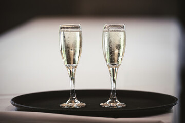 Wedding drinks for the newly married bride and groom