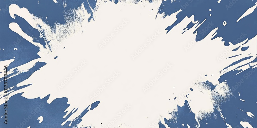 Poster creative banner design featuring contrasting empty space with stencil cutouts and expressive paint s