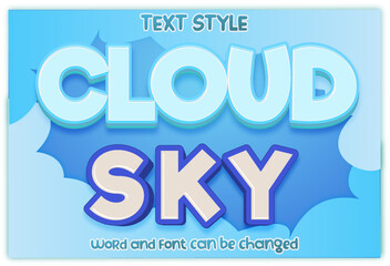 Sky blue 3d editable text effect 