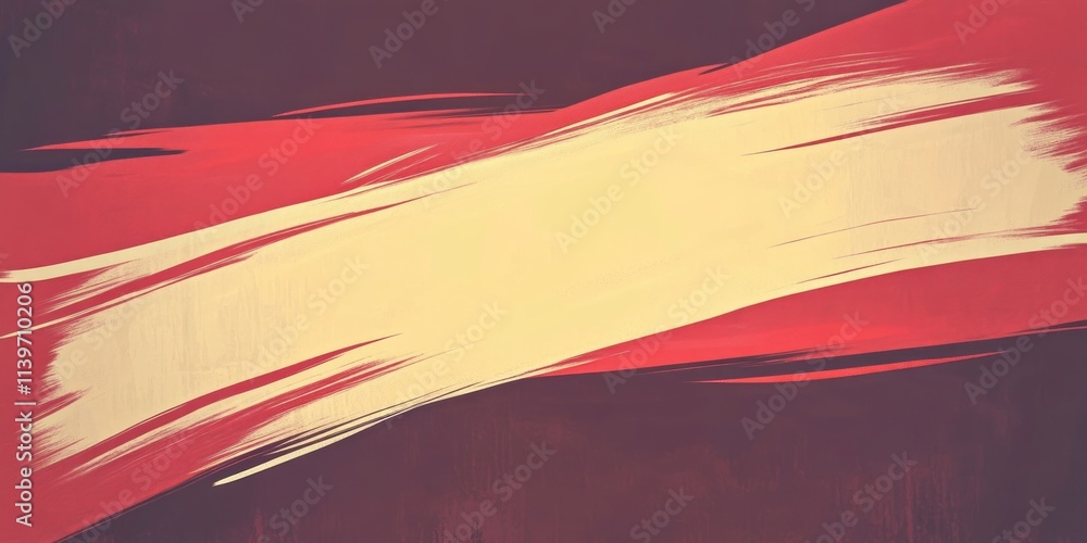 Poster banner with contrast empty space and velvet ribbons creating an elegant backdrop for events or annou