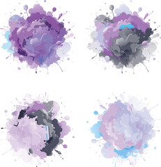 watercolor  four variation design  eps cut file   download 