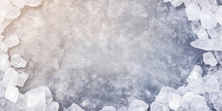 Banner showcasing salt crystals framing a clear central space for text or design