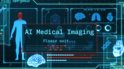AI in medicine and healthcare, medical diagnosis, artificial intelligence in medical imaging, remote patient monitoring, telehealth, futuristic interface, technology innovation (3d render)