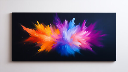 Vibrant abstract artwork with splashes of color on a dark background, perfect for design.