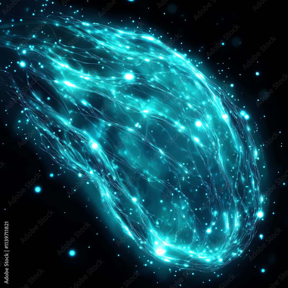 Aufkleber abstract glowing digital design with flowing light patterns and vibrant colors.