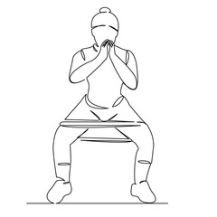 One continuous single drawing line art flat doodle training, exercise, sport, workout, fitness, athletic. Isolated image hand draw contour on a white background
