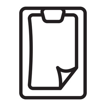 clipboard with paper, simple outline clip art preview