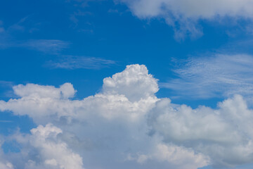 Beautiful bright blue sky and clouds background