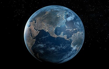 Fototapeta premium Stunning Abstract View of Earth at Night with Glowing City Lights