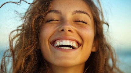 The Joyful Woman Smiling
