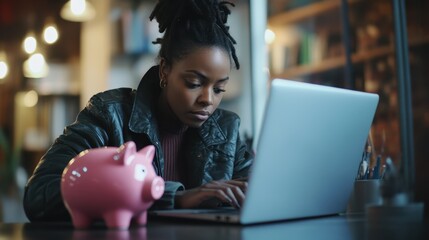 The Woman with Piggy Bank