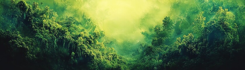 Obraz premium Abstract design illustrating the balance between thriving green nature and a healthy planet Earth, AIgenerated lush landscapes symbolizing harmony and sustainability