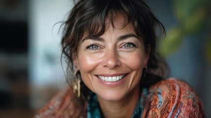 The Smiling Woman Outdoors