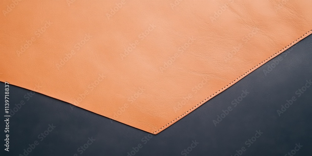 Aufkleber Elegant leather banner with embossed edges and contrast empty space for design projects or advertisements