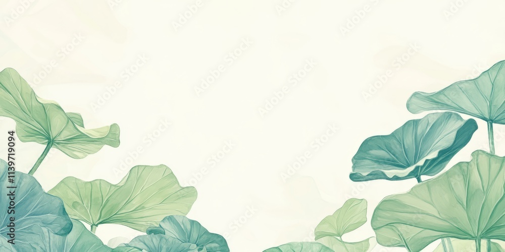 Aufkleber Contrast banner featuring lotus seeds with ample empty space for text on a light background
