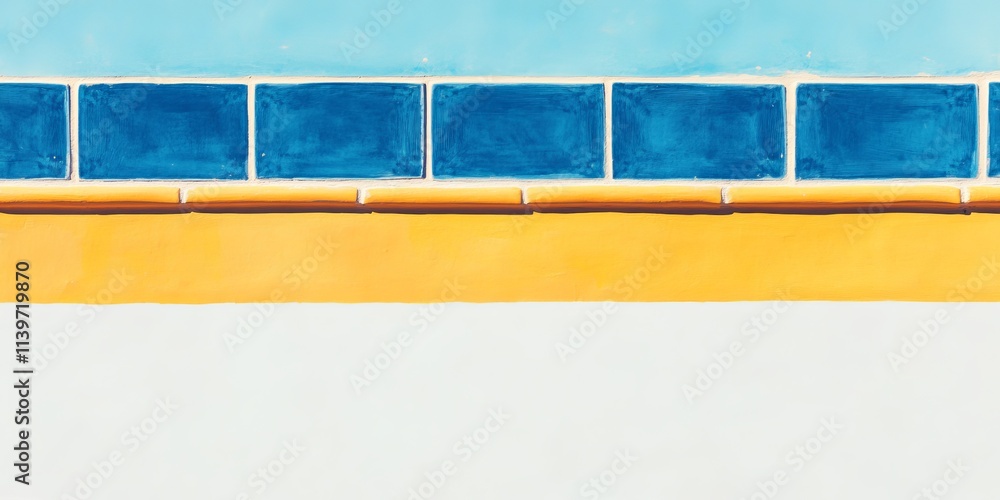 Poster contrasting banner design featuring colorful tiles and empty space for creative use