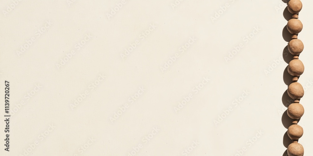 Poster creative banner design featuring clay beads along the edges with a contrasting empty space for text 