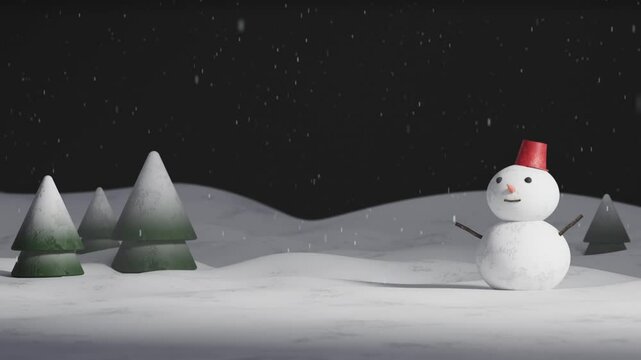ループ透過背景・雪原ver3Dmodel【動画素材】