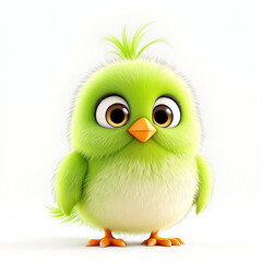 3D kiwi bird close up stock image isolated on a white background