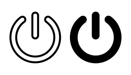 Shutdown button icon set with simple and modern design